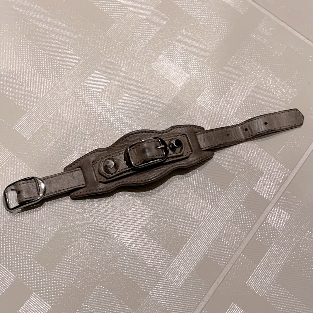 Gray Balenciaga leather bracelet